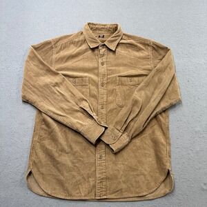 Uniqlo Corduroy Shirt Men's XL Brown Long Sleeve Button Down Workwear Utility